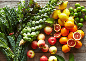 a group of fruits and vegetables on a wood surface Healthy Weight Loss Diets Hampton