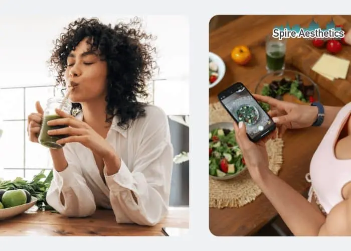 Image of woman looking into her diet and fat freezing Hampton to improve her health