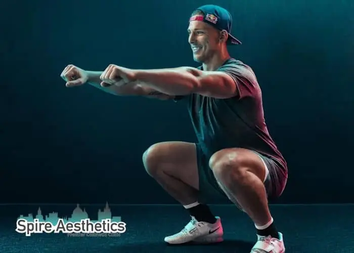Image of man build leg muscle Hampton through exercise