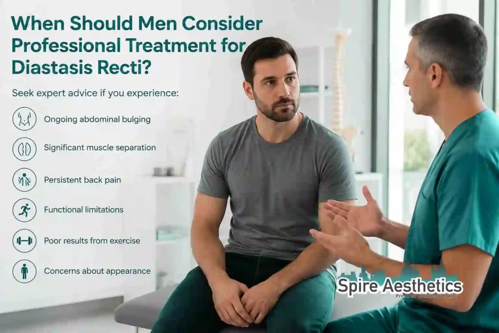 When Should Men Consider Professional Treatment for Diastasis Recti Hampton?